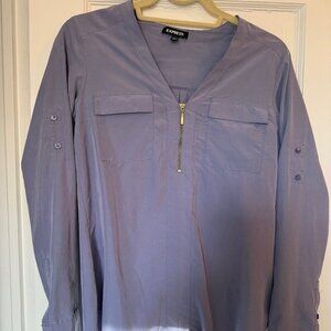 Express XS Periwinkle (Blue Lilac Purple) Long Sleeve Blouse